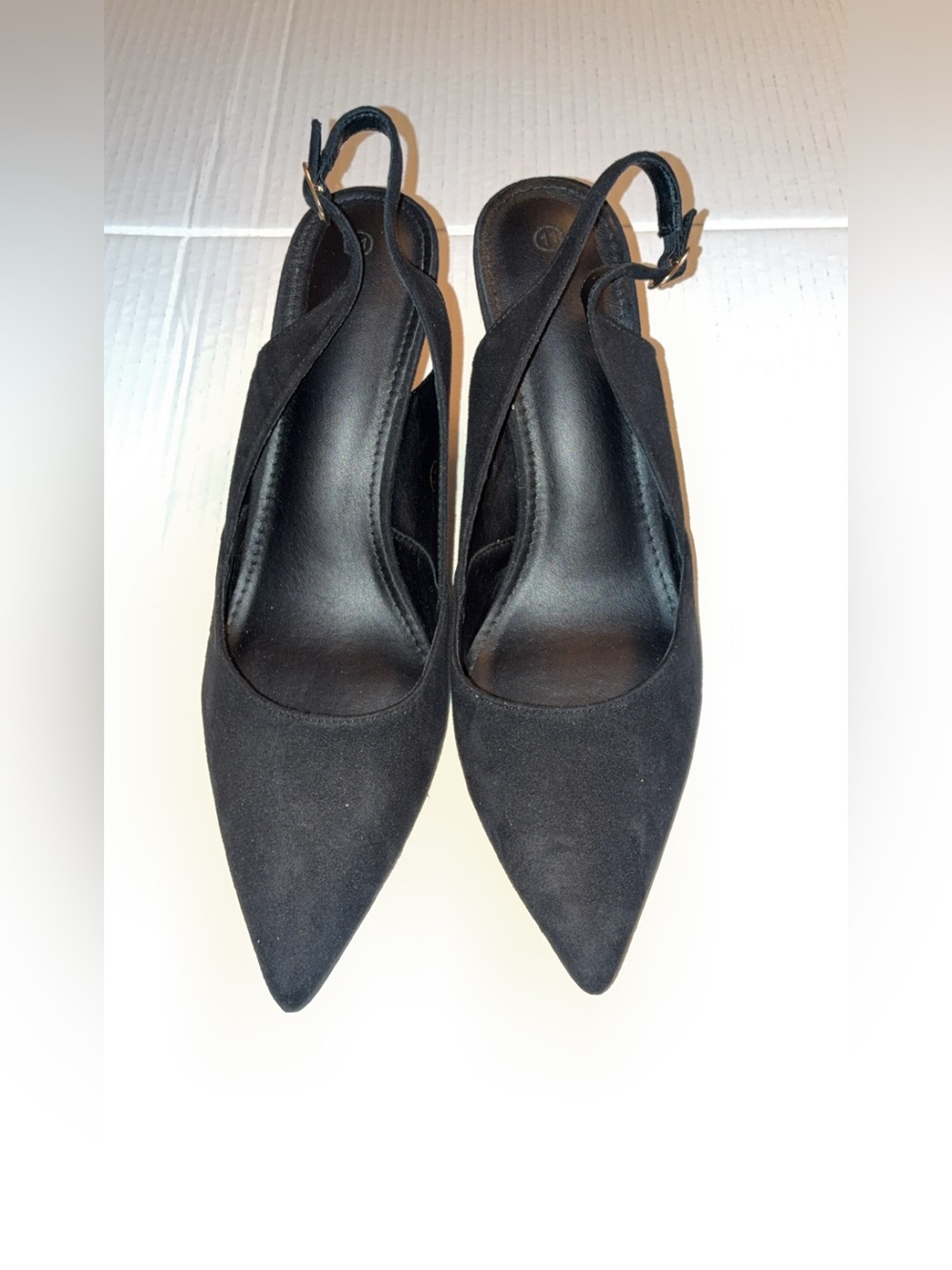 Black Pointed Slingback Pumps - Women Shoes